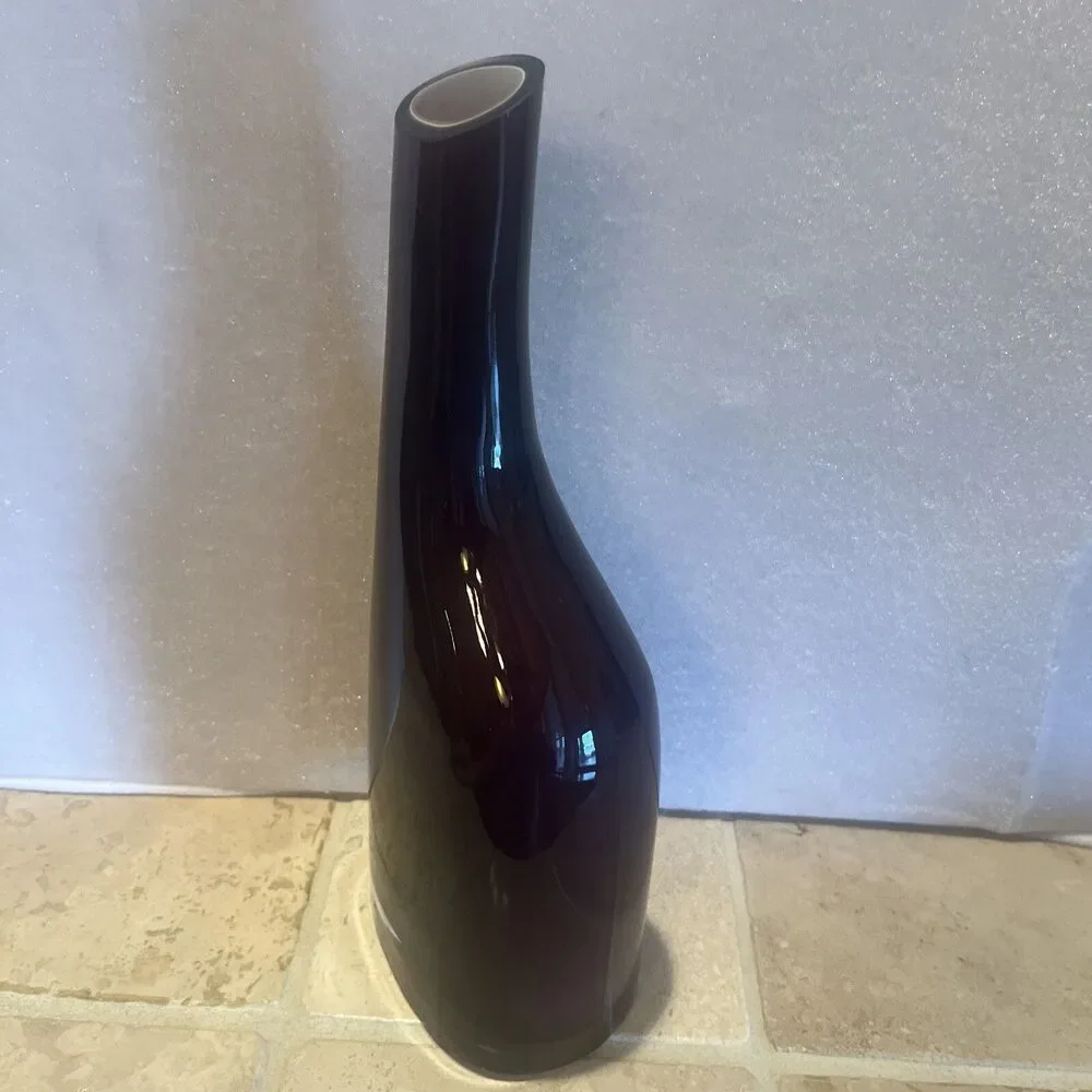 IKEA  High Quality Purple Glass Vase Art Deco Flower Vase 11